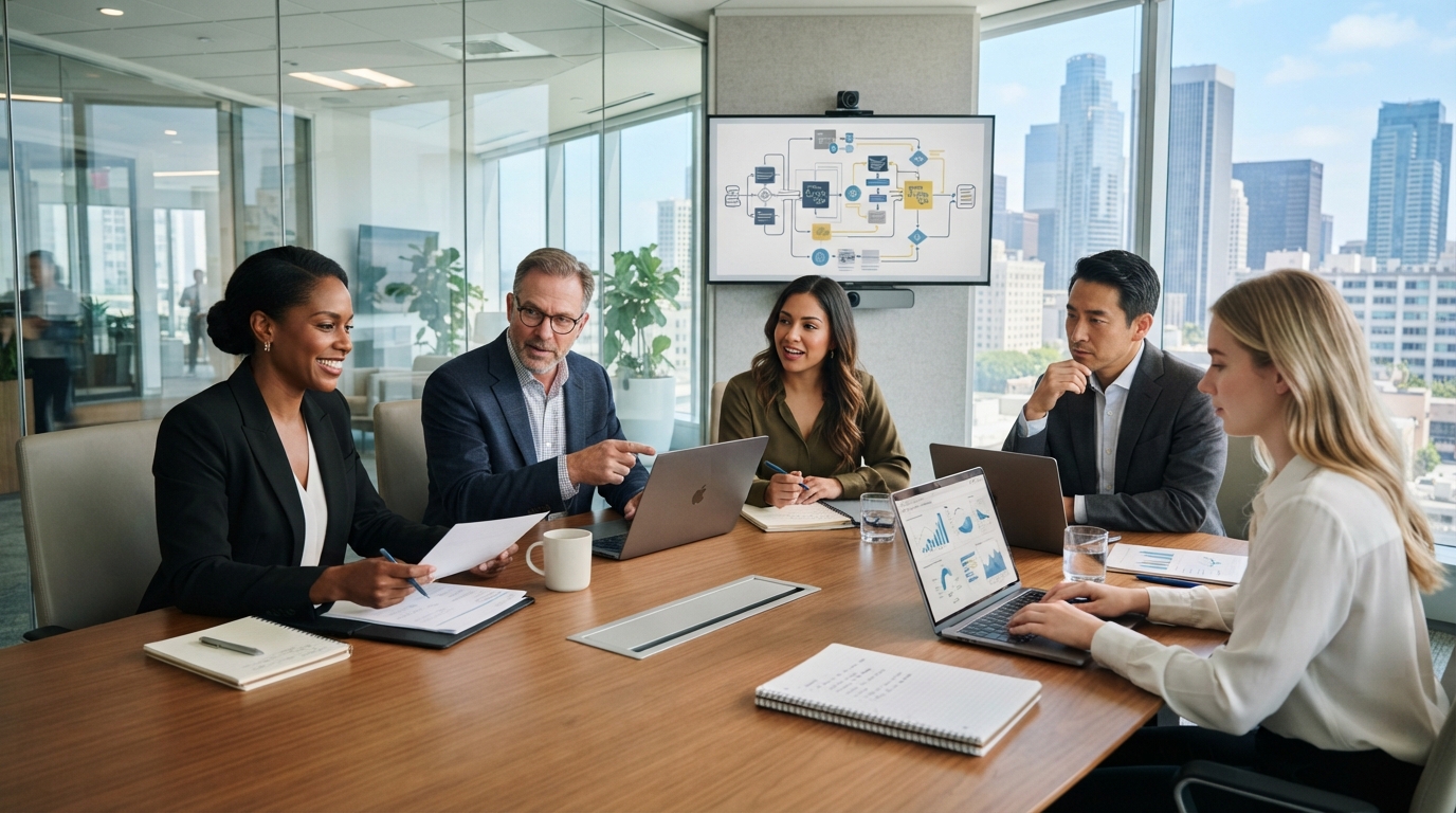 Business team conducting a California privacy risk assessment