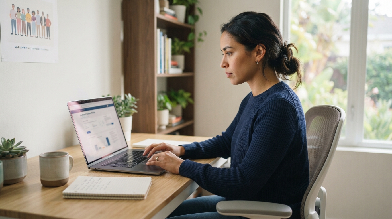 California job applicant completing an automated employment assessment